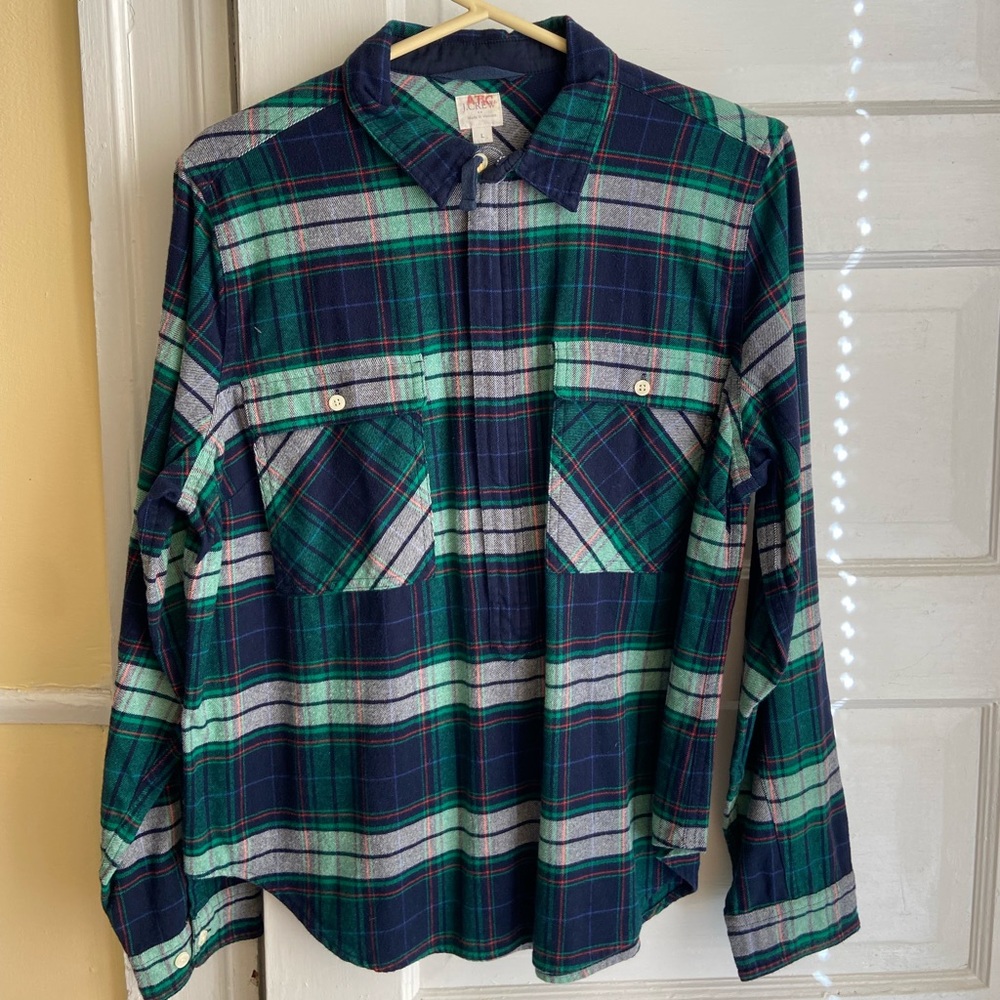 J. Crew Plaid Quarter Zip Flannel